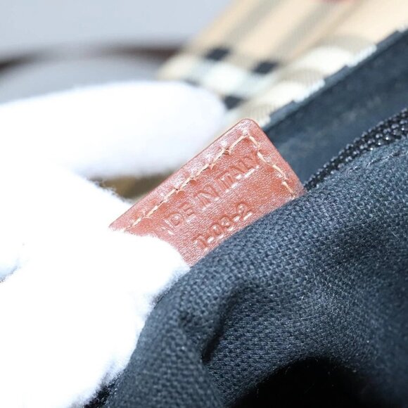 BURBERRY Nova Check Shoulder Bag PVC Beige Gold - Picture 10 of 16